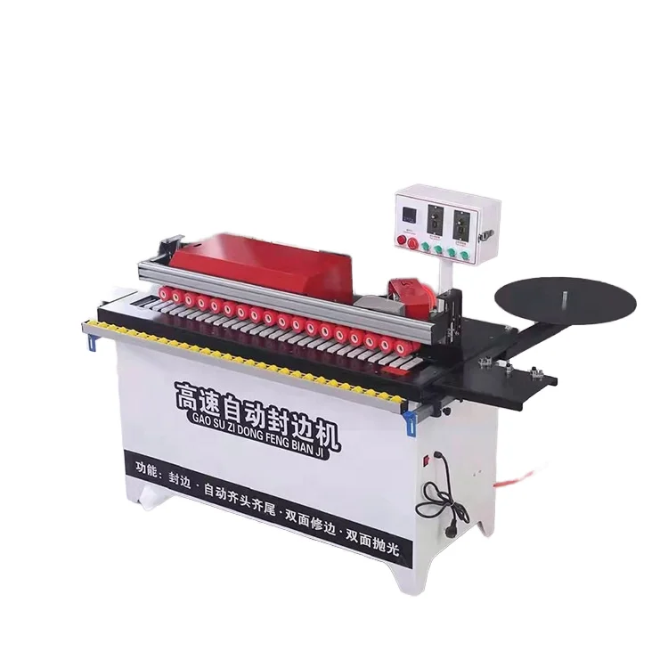Furniture Cabinet Melamine Mdf Pvc Auto GluingTrimming Buffing Woodworking Semi Automatic Edge Banding Machine