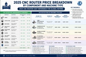 2025 CNC router price breakdown by component and machine type
